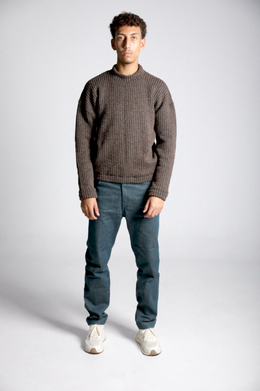 Brown Ribbed Sweater - Image 2