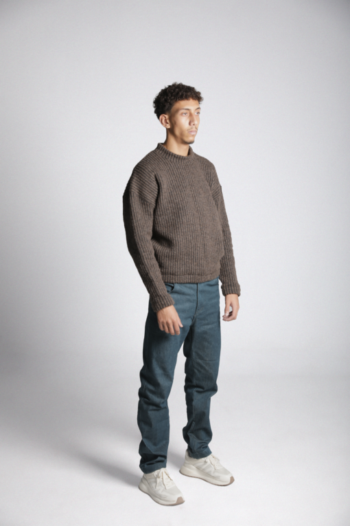 Brown Ribbed Sweater - Image 3